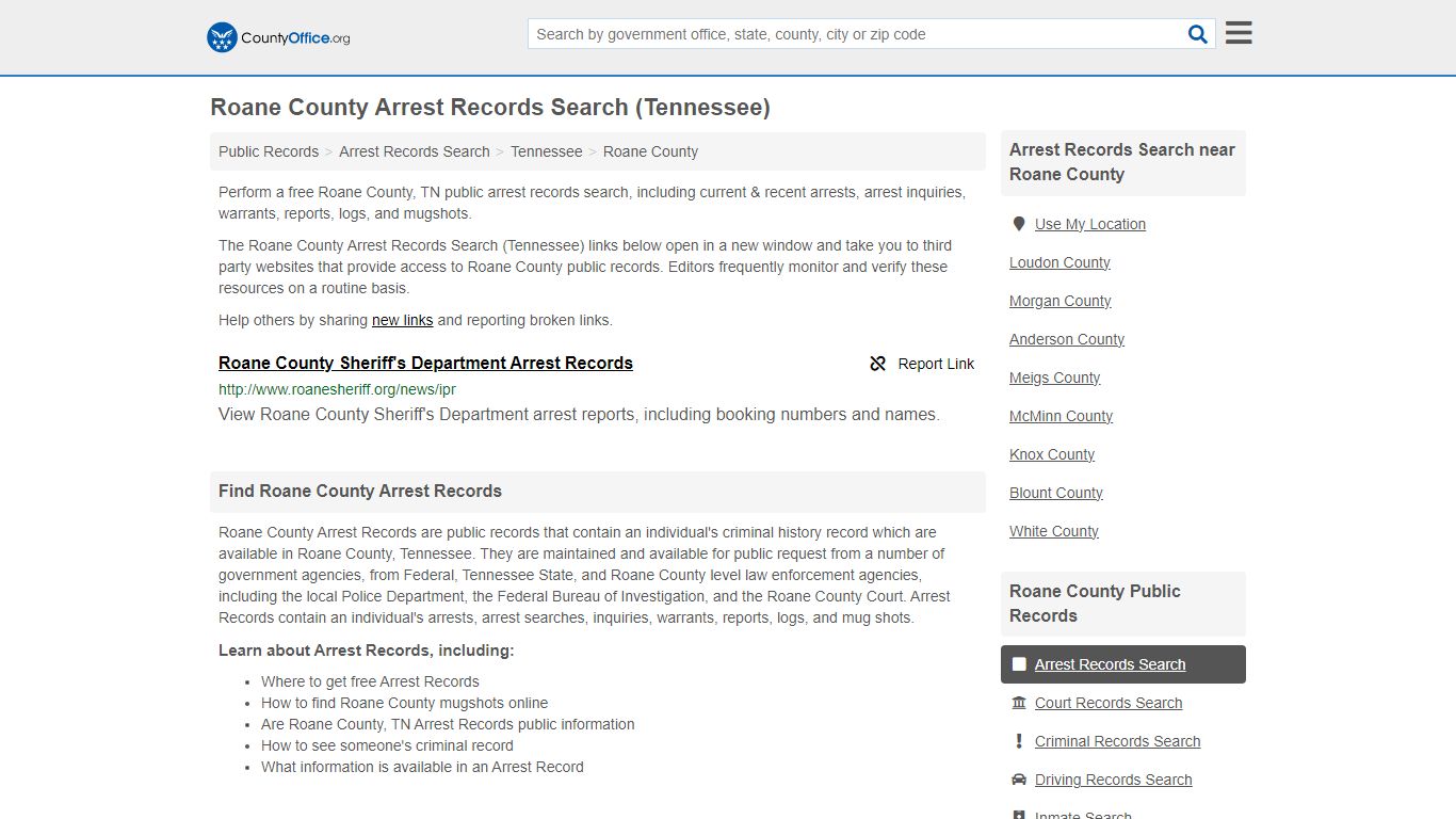 Arrest Records Search - Roane County, TN (Arrests & Mugshots)