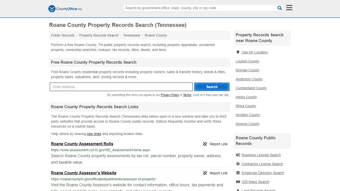 Roane County Property Records Search (Tennessee) - County Office